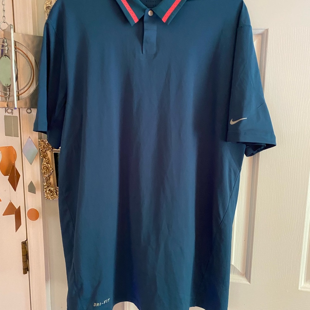 Nike Shirt Men's M Tiger Woods Collection Performance Polo Blue
